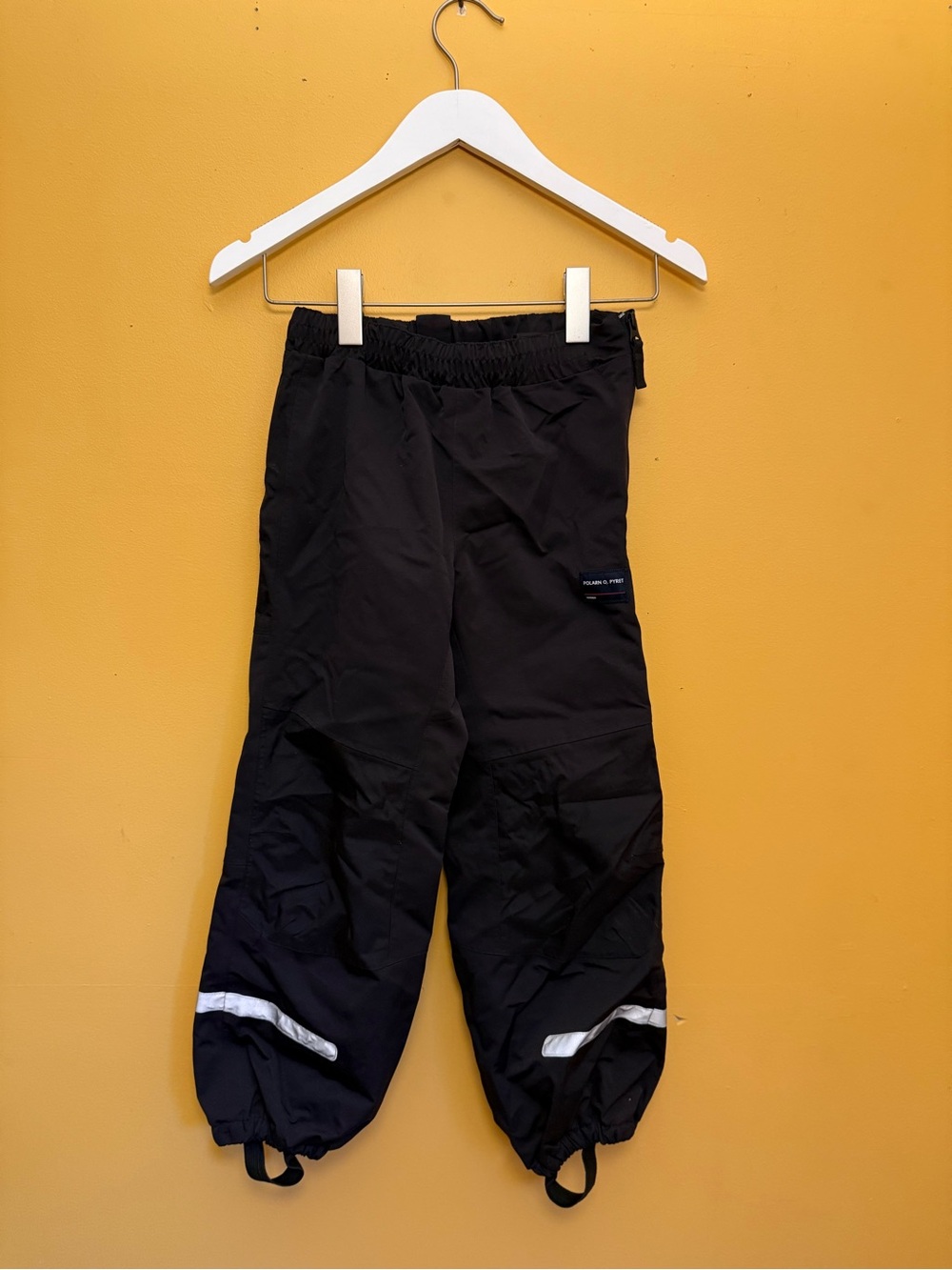 Polarn O. Pyret Black Kids Waterproof Joggers with Reflective Trim